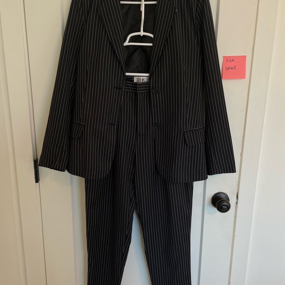 Classic Black Pinstripe Women’s Suit